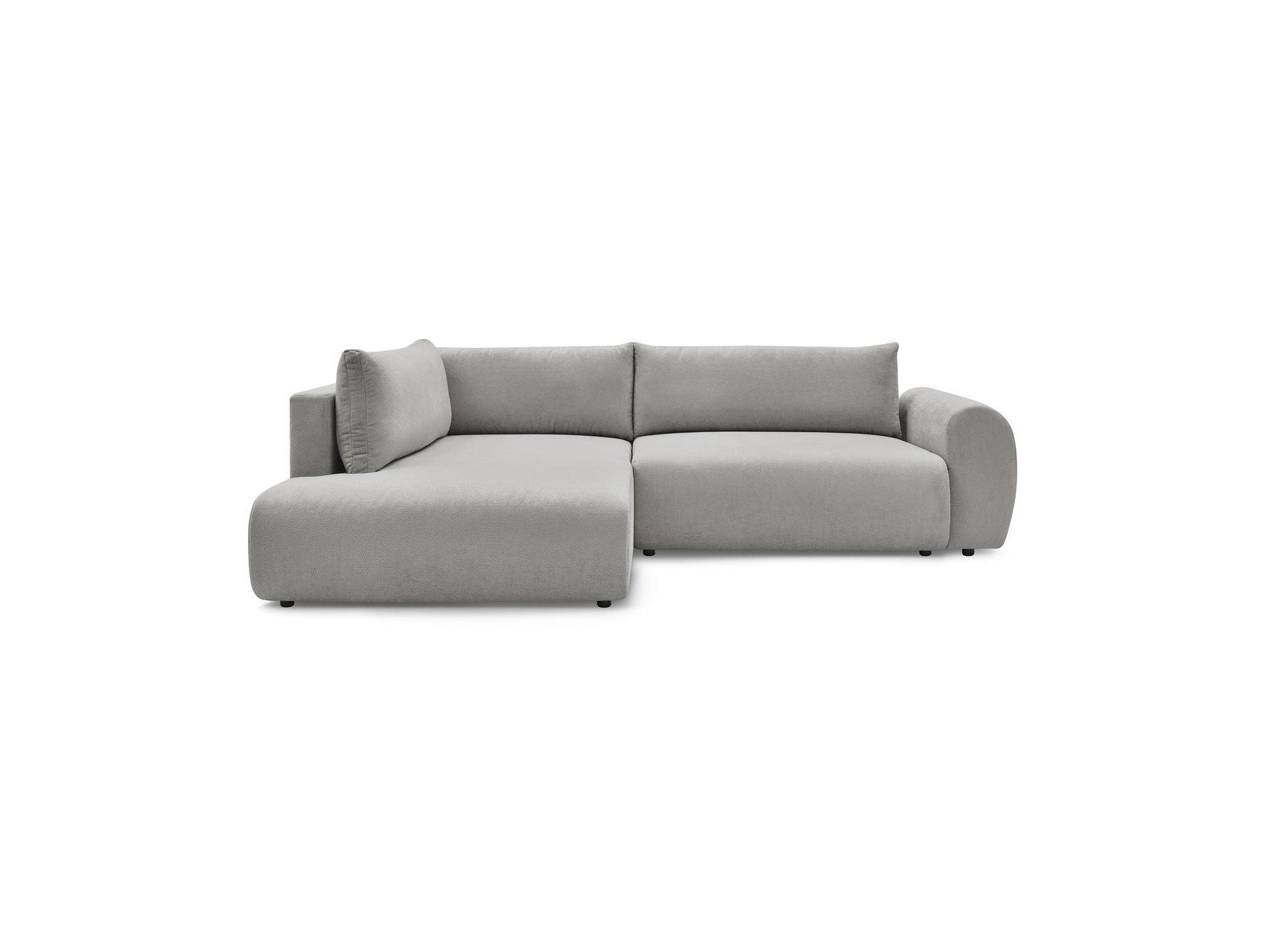 Lucien - Canapé D'Angle L Convertible Coffre - Tissu Lisse - Angle Gauche