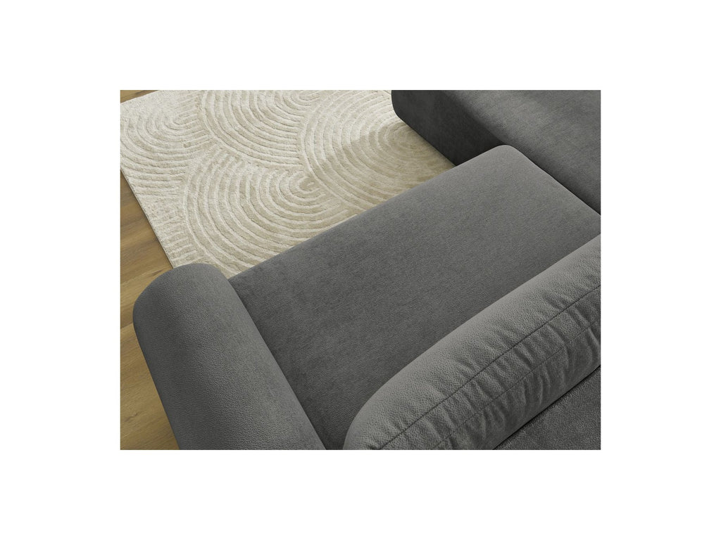 Lucien - Canapé D'Angle L Convertible Coffre - Tissu Lisse - Angle Gauche