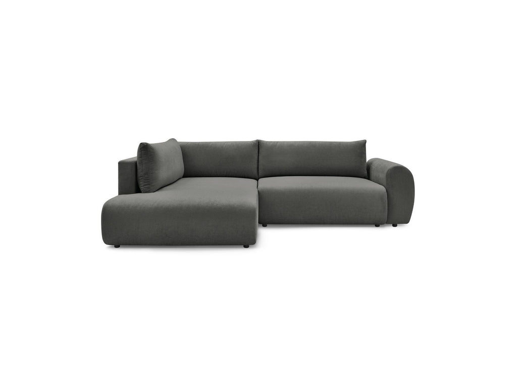 Lucien - Canapé D'Angle L Convertible Coffre - Tissu Lisse - Angle Gauche