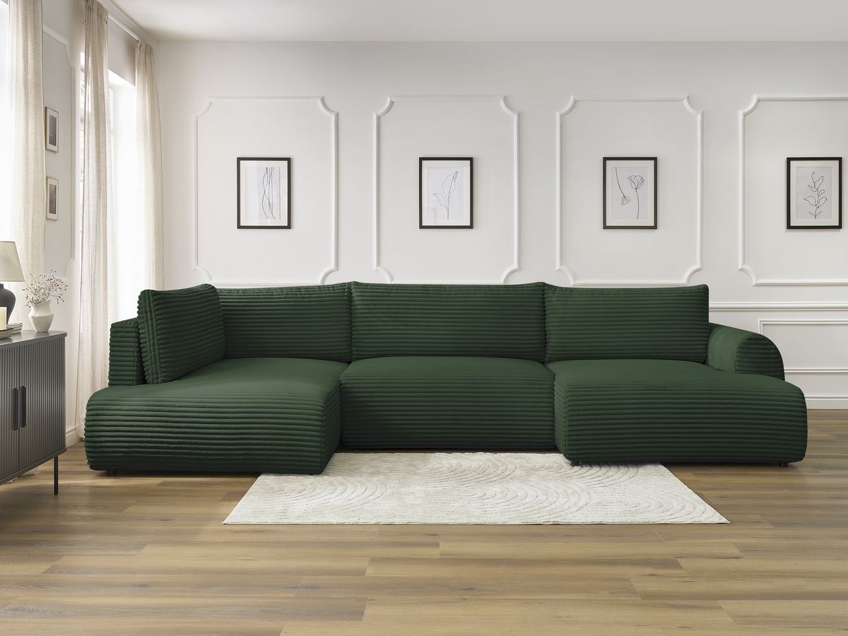 Lucien - Panoramic Convertible Sofa with Storage - Soft Wide-Rib Corduroy - Right-Hand Corner