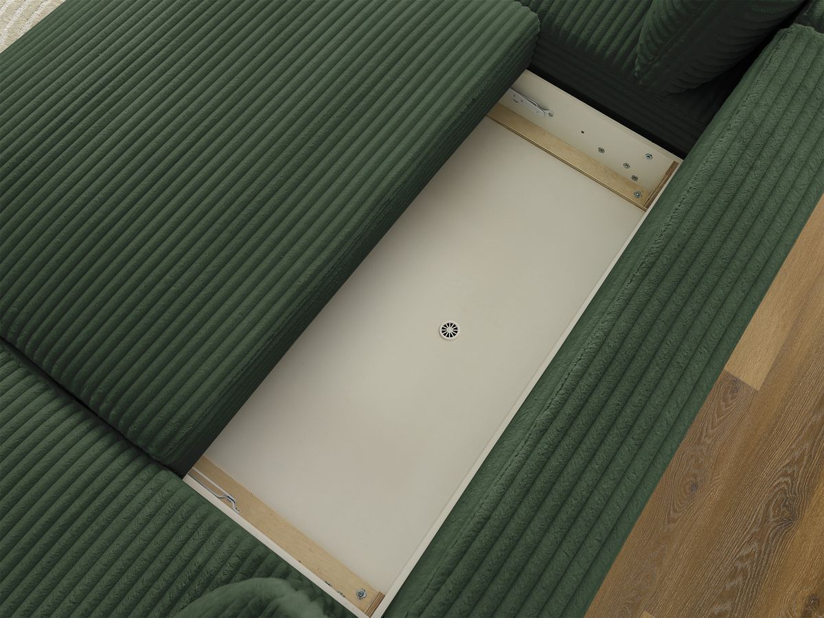 Lucien - Panoramic Convertible Sofa with Storage - Soft Wide-Rib Corduroy - Right-Hand Corner