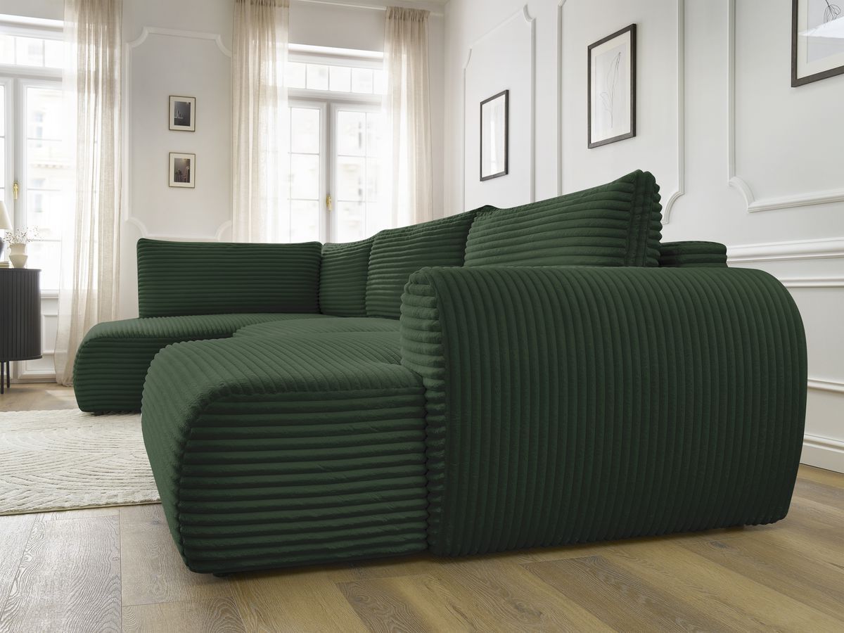 Lucien - Panoramic Convertible Sofa with Storage - Soft Wide-Rib Corduroy - Right-Hand Corner