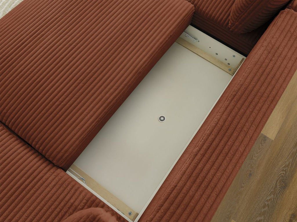 Lucien - Panoramic Convertible Sofa with Storage - Soft Wide-Rib Corduroy - Right-Hand Corner