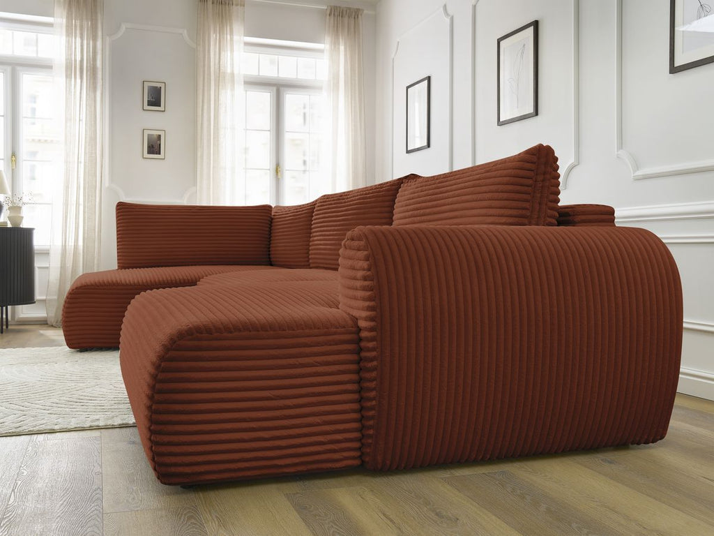 Lucien - Panoramic Convertible Sofa with Storage - Soft Wide-Rib Corduroy - Right-Hand Corner