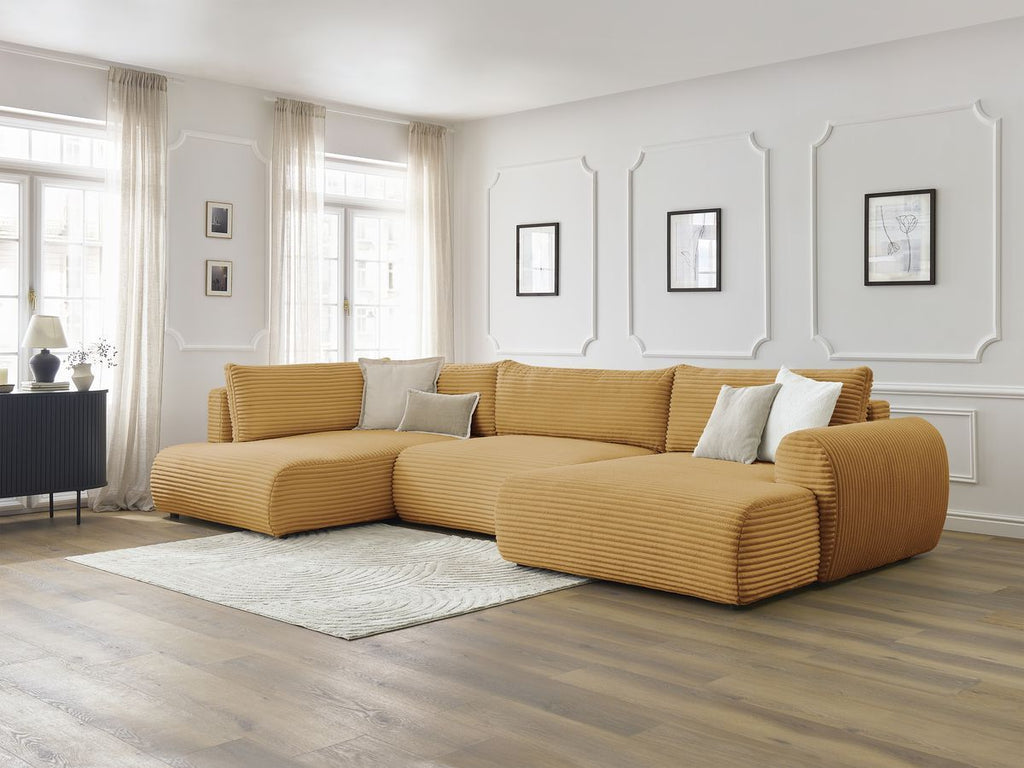 Lucien - Panoramic Convertible Sofa with Storage - Soft Wide-Rib Corduroy - Right-Hand Corner