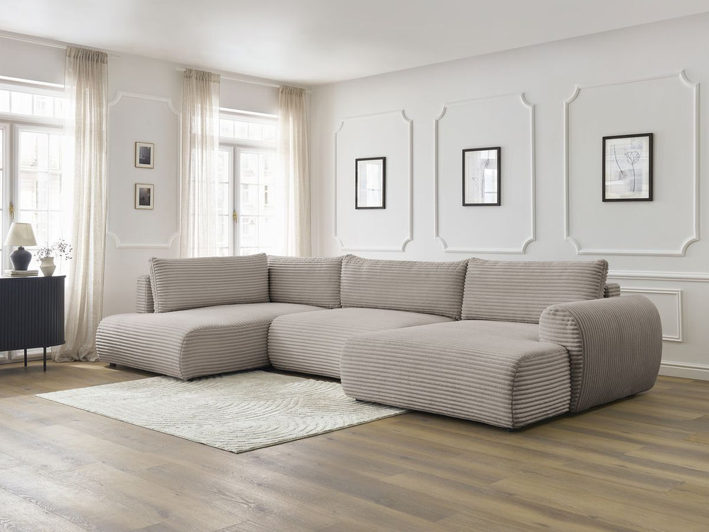 Lucien - Panoramic Convertible Sofa with Storage - Soft Wide-Rib Corduroy - Right-Hand Corner