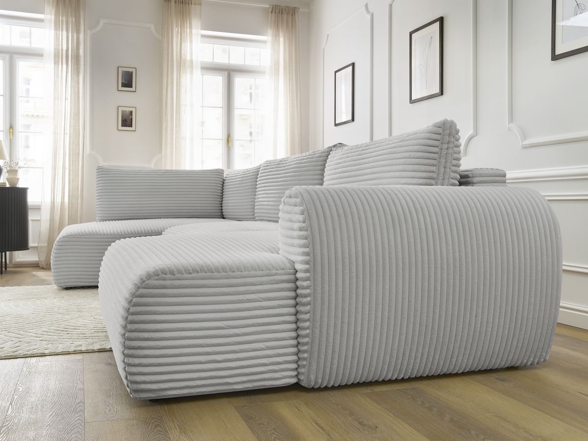 Lucien - Panoramic Convertible Sofa with Storage - Soft Wide-Rib Corduroy - Right-Hand Corner