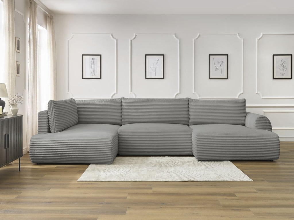 Lucien - Panoramic Convertible Sofa with Storage - Soft Wide-Rib Corduroy - Right-Hand Corner