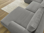 Lucien - Panoramic Convertible Sofa with Storage - Soft Wide-Rib Corduroy - Right-Hand Corner