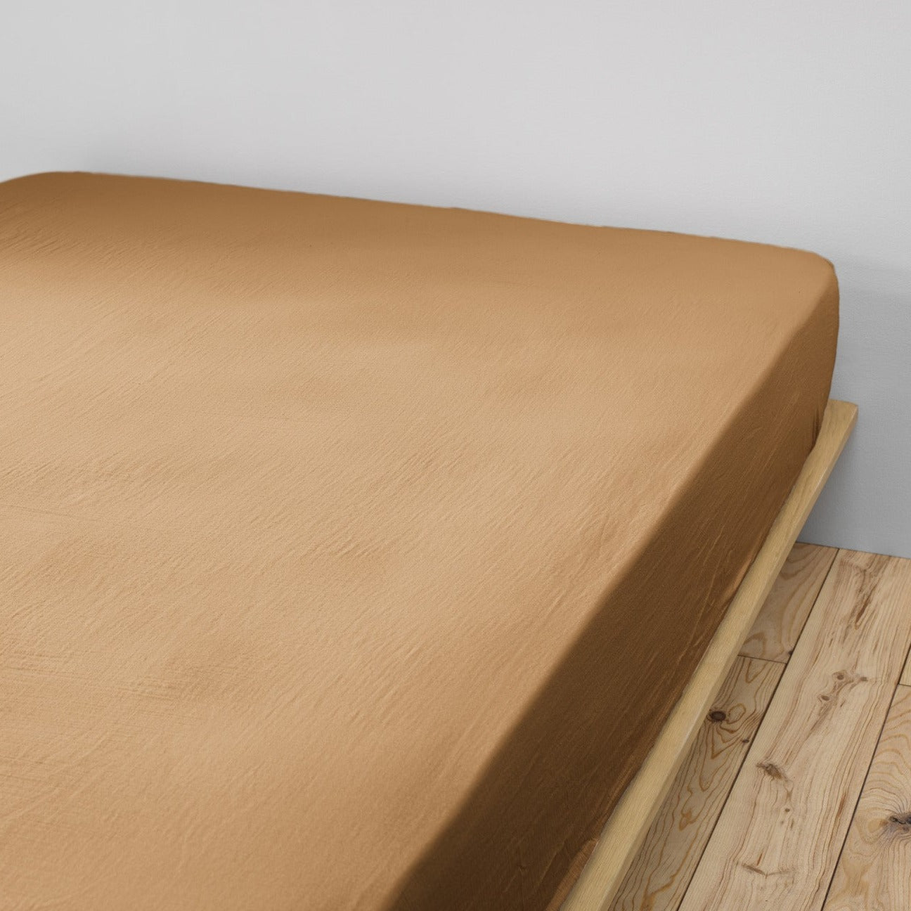Drap Housse - Double Gaze De Coton - Gaia - Camel