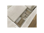 Lucien - Canapé Panoramique Convertible Coffre - Tissu Lisse - Angle Droit