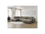 Lucien - Canapé Panoramique Convertible Coffre - Tissu Lisse - Angle Droit