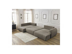 Lucien - Canapé Panoramique Convertible Coffre - Tissu Lisse - Angle Droit