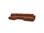 Lucien - Canapé Panoramique Convertible Coffre - Tissu Lisse - Angle Droit
