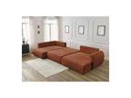 Lucien - Canapé Panoramique Convertible Coffre - Tissu Lisse - Angle Droit