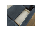 Lucien - Canapé Panoramique Convertible Coffre - Tissu Lisse - Angle Droit