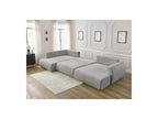 Lucien - Canapé Panoramique Convertible Coffre - Tissu Lisse - Angle Droit