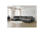 Lucien - Canapé Panoramique Convertible Coffre - Tissu Lisse - Angle Droit