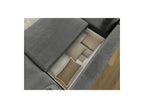 Lucien - Canapé Panoramique Convertible Coffre - Tissu Lisse - Angle Droit