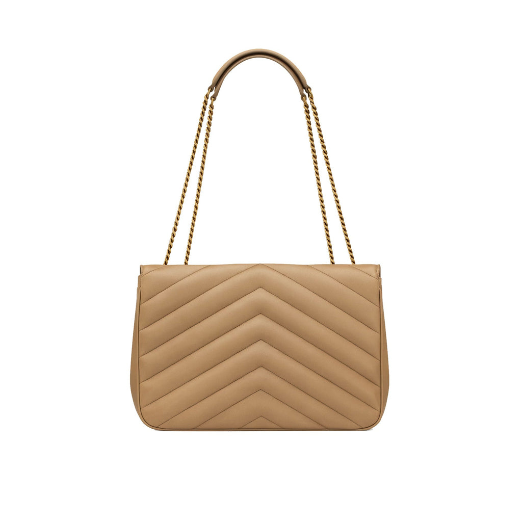 Saint Laurent - Bolso de hombro Loulou grande - Mujeres - Beige