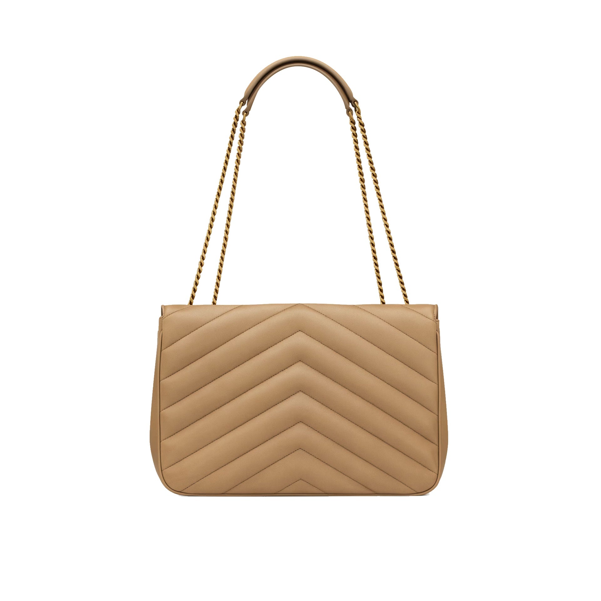 Saint Laurent - Bolso de hombro Loulou grande - Mujeres - Beige