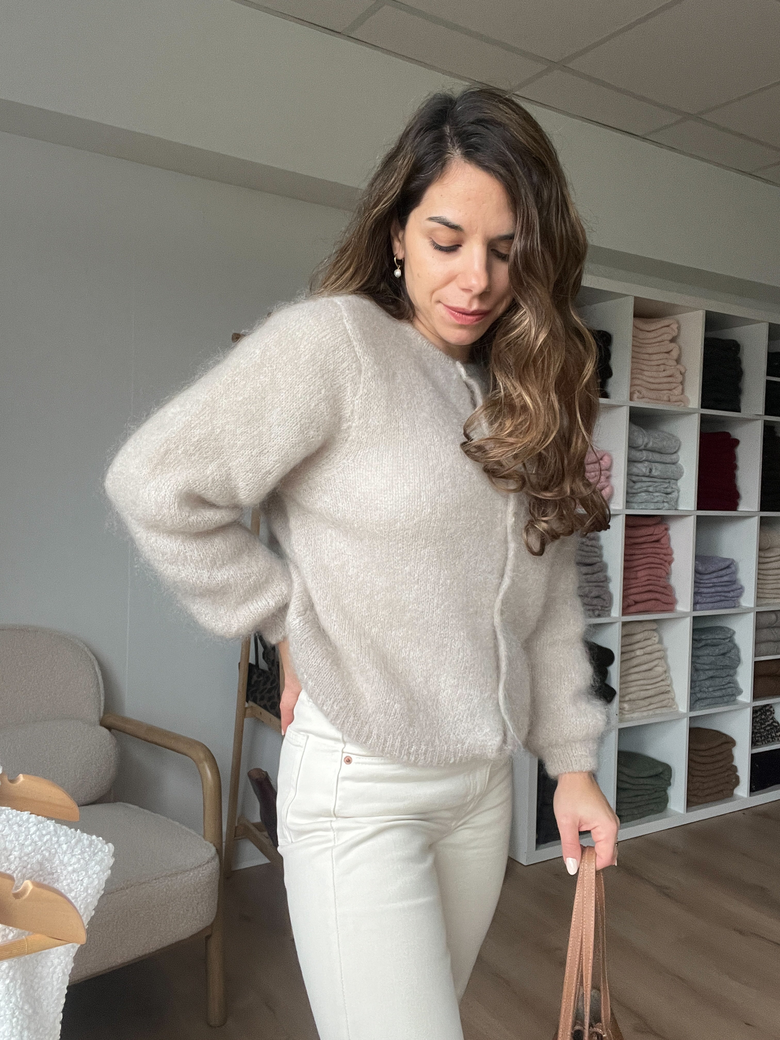 Maille en laine Bianca taupe