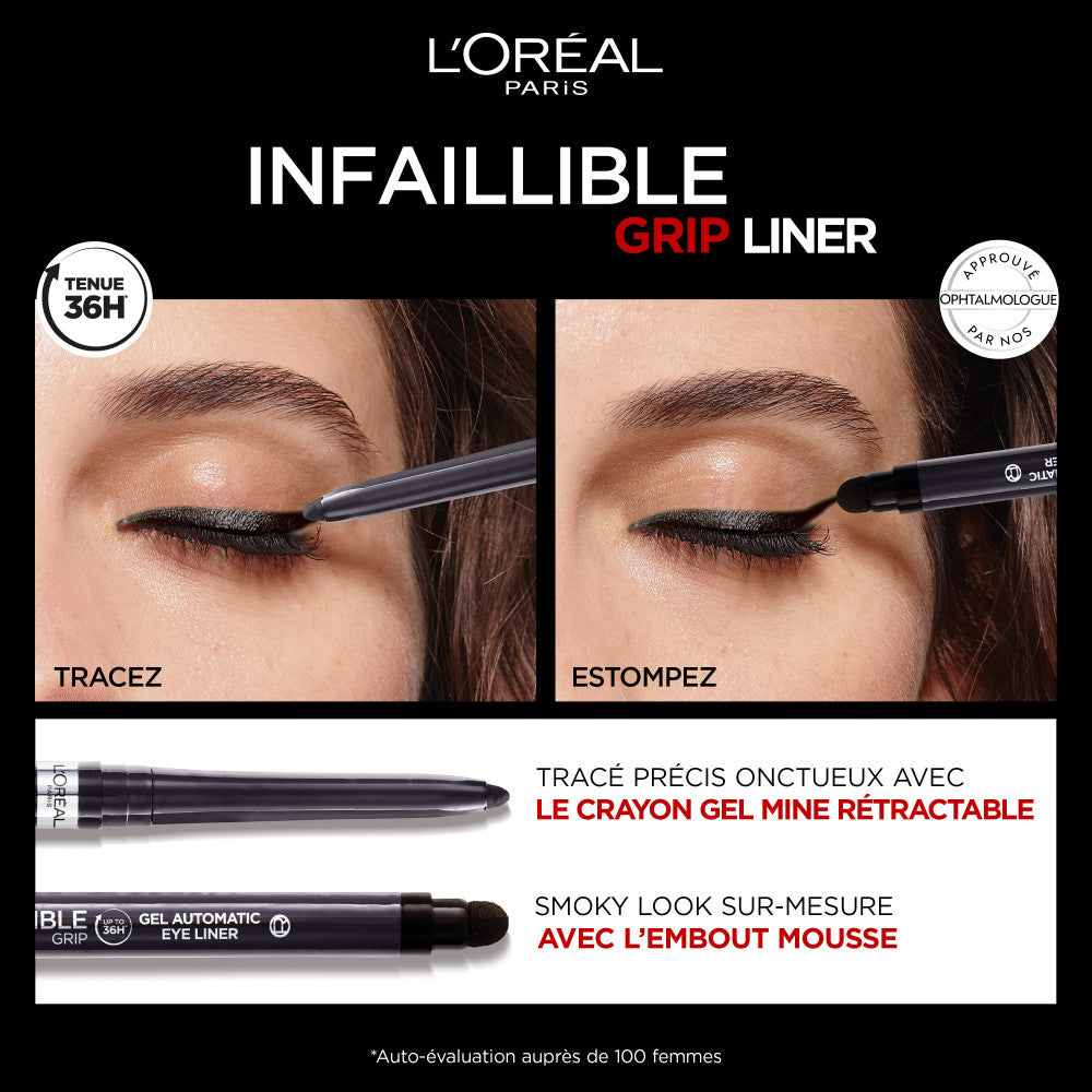 Infaillible Grip Liner Gel Automático Gris topo