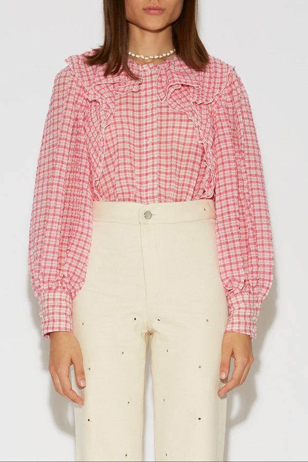 BLOUSE SONG SEERSUCKER PINK