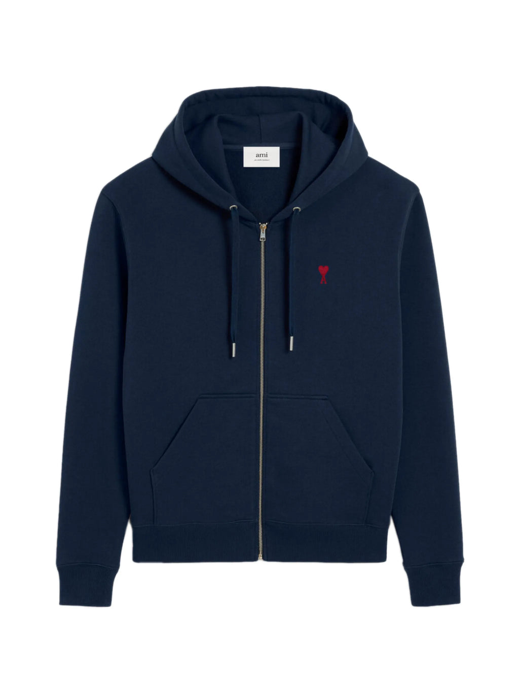 Ami Paris - Ami De Coeur Zipped Hoodie – Navy
