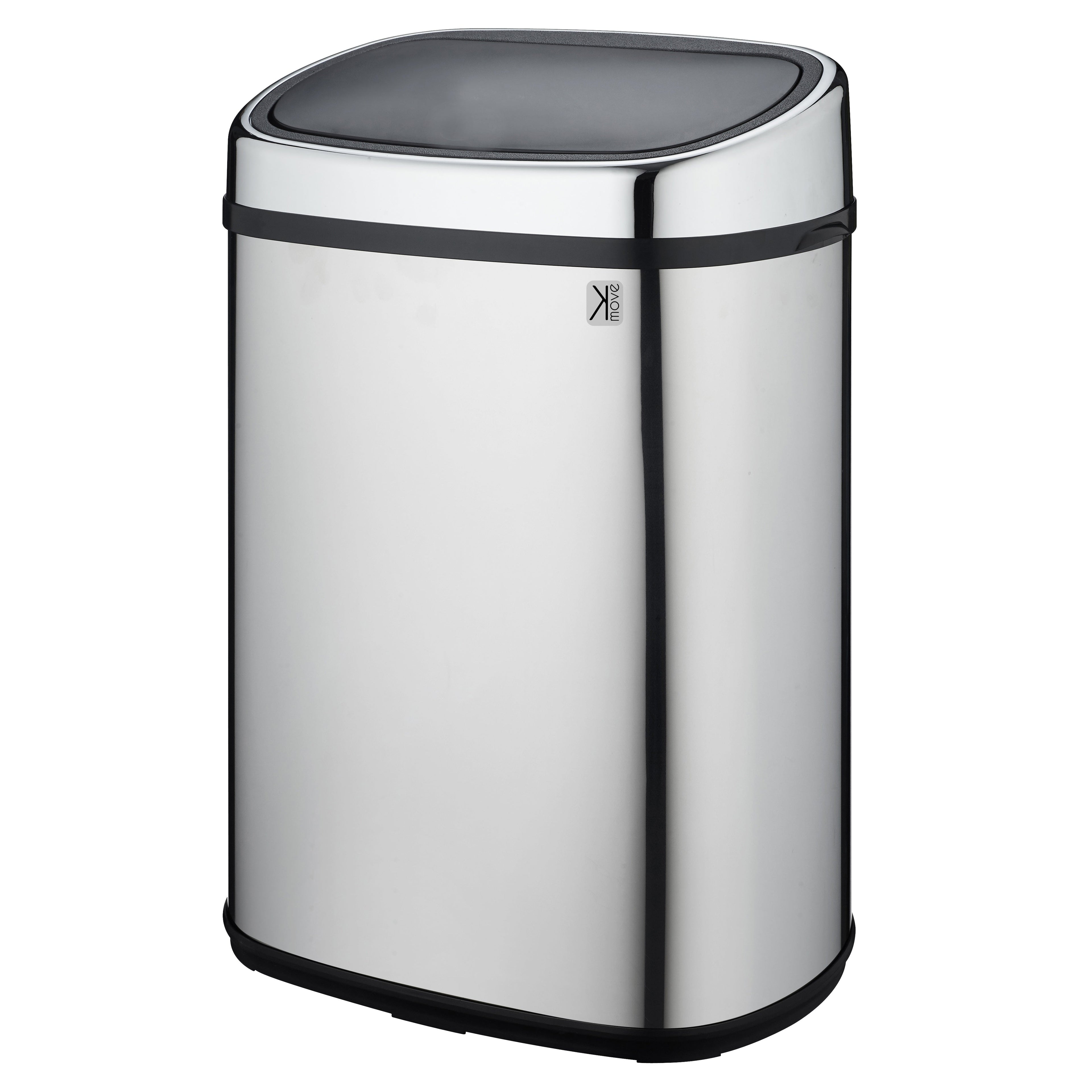 City - Poubelle Push Inox 48L - Acier Inoxydable - Argent