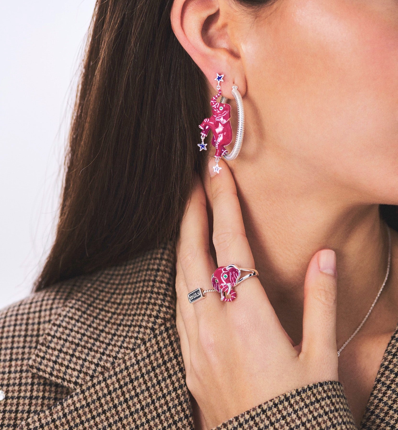 Puce D'Oreille Pink Elephant (À L'Unité)