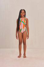 Maillot Une Pièce Eve - Vintage Stripe Print