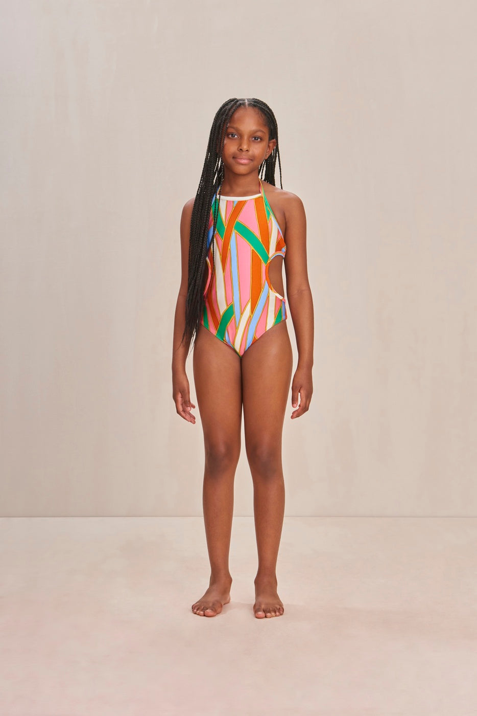 Maillot Une Pièce Eve - Vintage Stripe Print