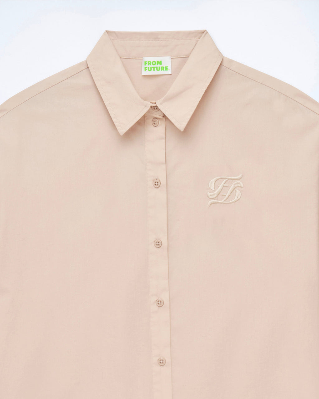 Camisa Mangas Largas Popelín - Beige - 100% Algodón - Mujer