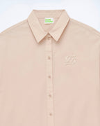 Camisa Mangas Largas Popelín - Beige - 100% Algodón - Mujer