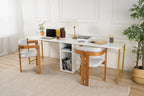 Twin Study Desk - Desk - White/Gold