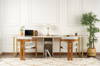 Twin Study Desk - Escritorio - Travertine/Dorado
