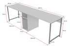 Twin Study Desk - Escritorio - Travertine/Dorado