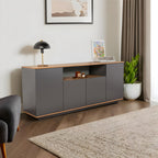 Arista - Console Table - Anthracite/Atlantic Pine