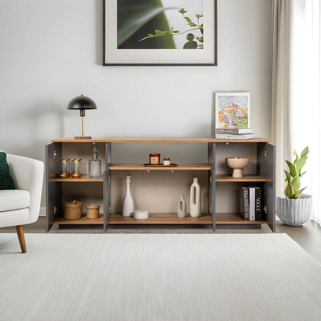 Arista - Console Table - Anthracite/Atlantic Pine