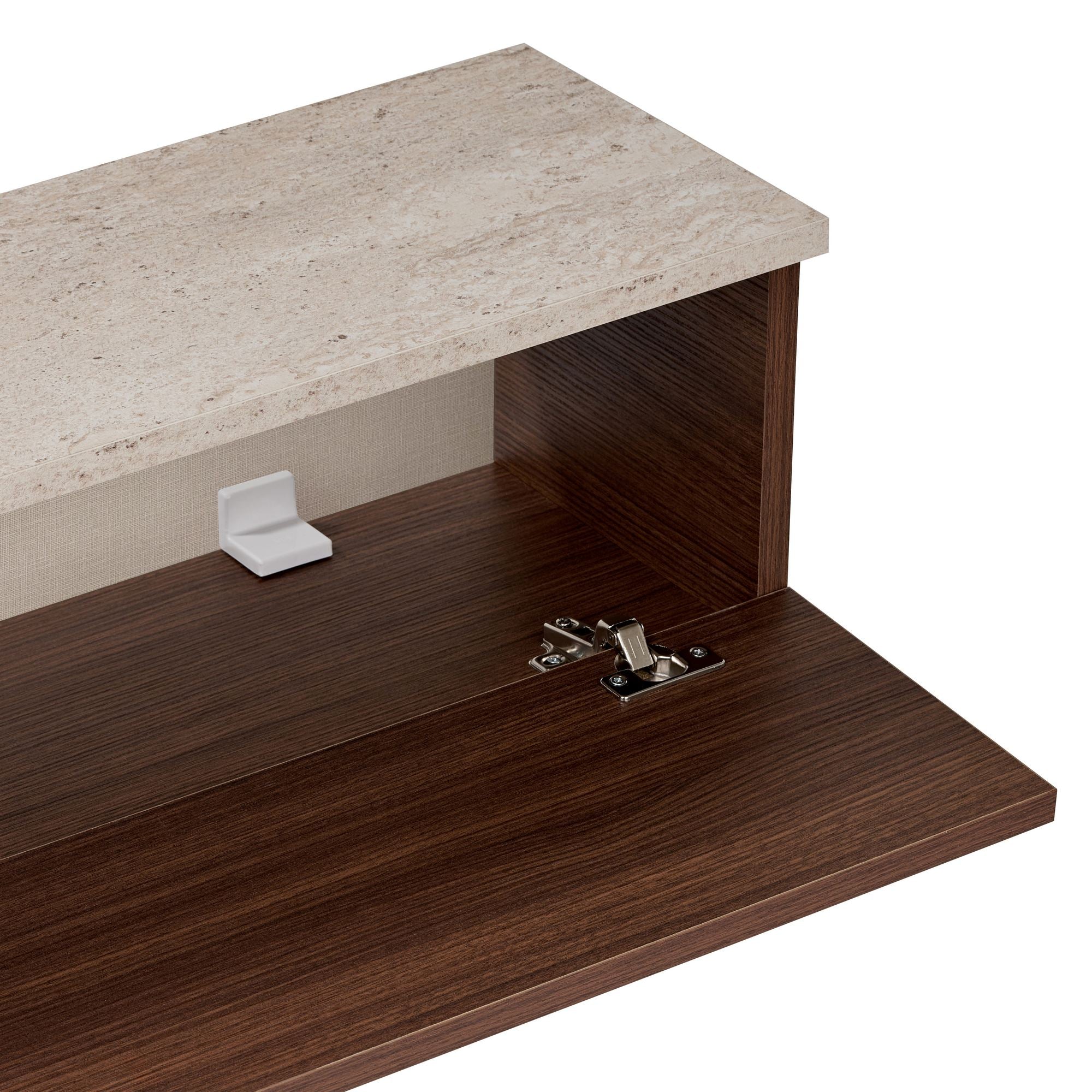 Muebles de TV Ligne 160 - Travertino / Nogal