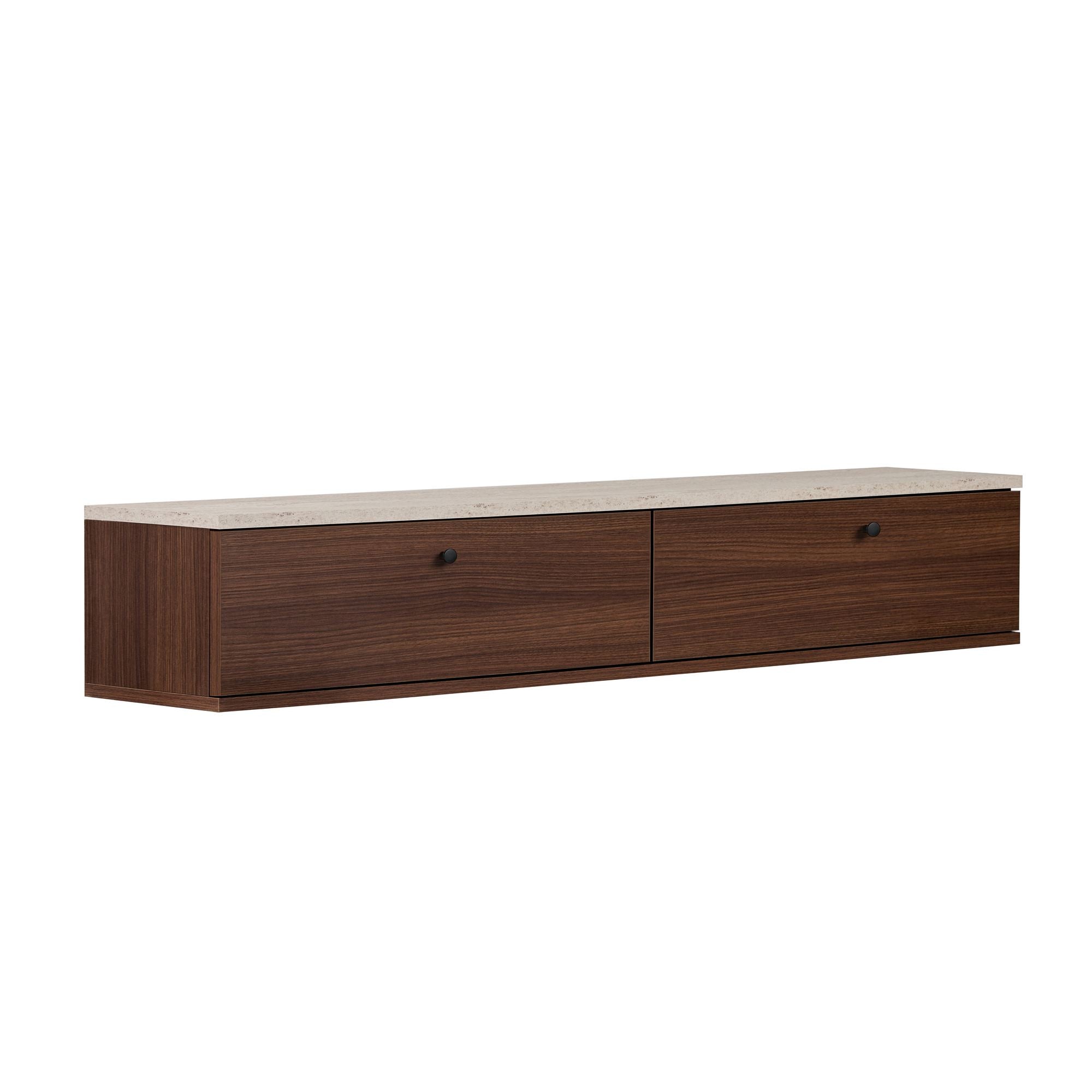 Muebles de TV Ligne 160 - Travertino / Nogal