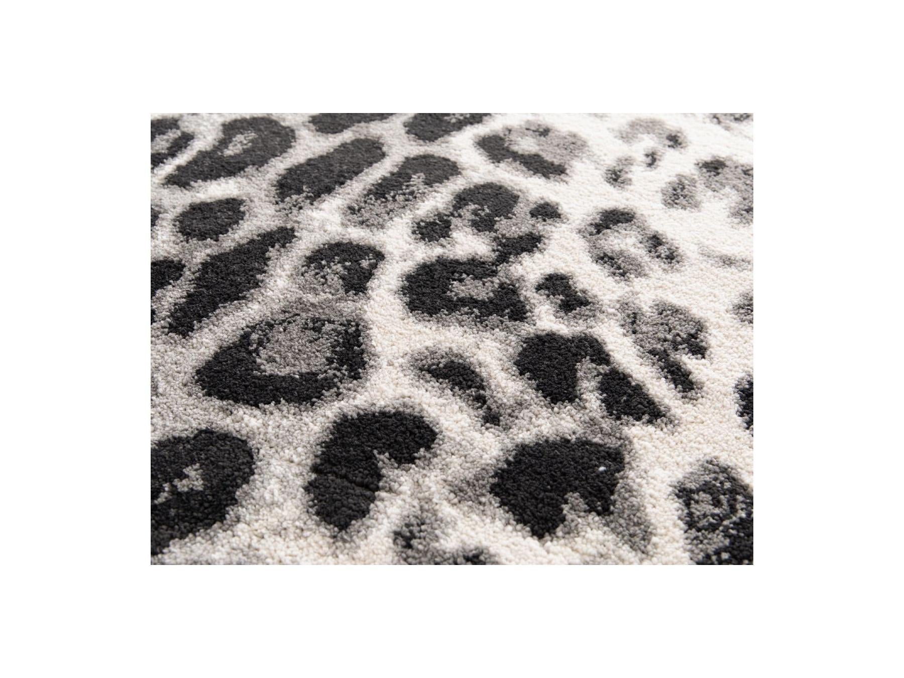 Meryl - Tapis Poils Ras - Motif Léopard - Imprimé Léopard Noir