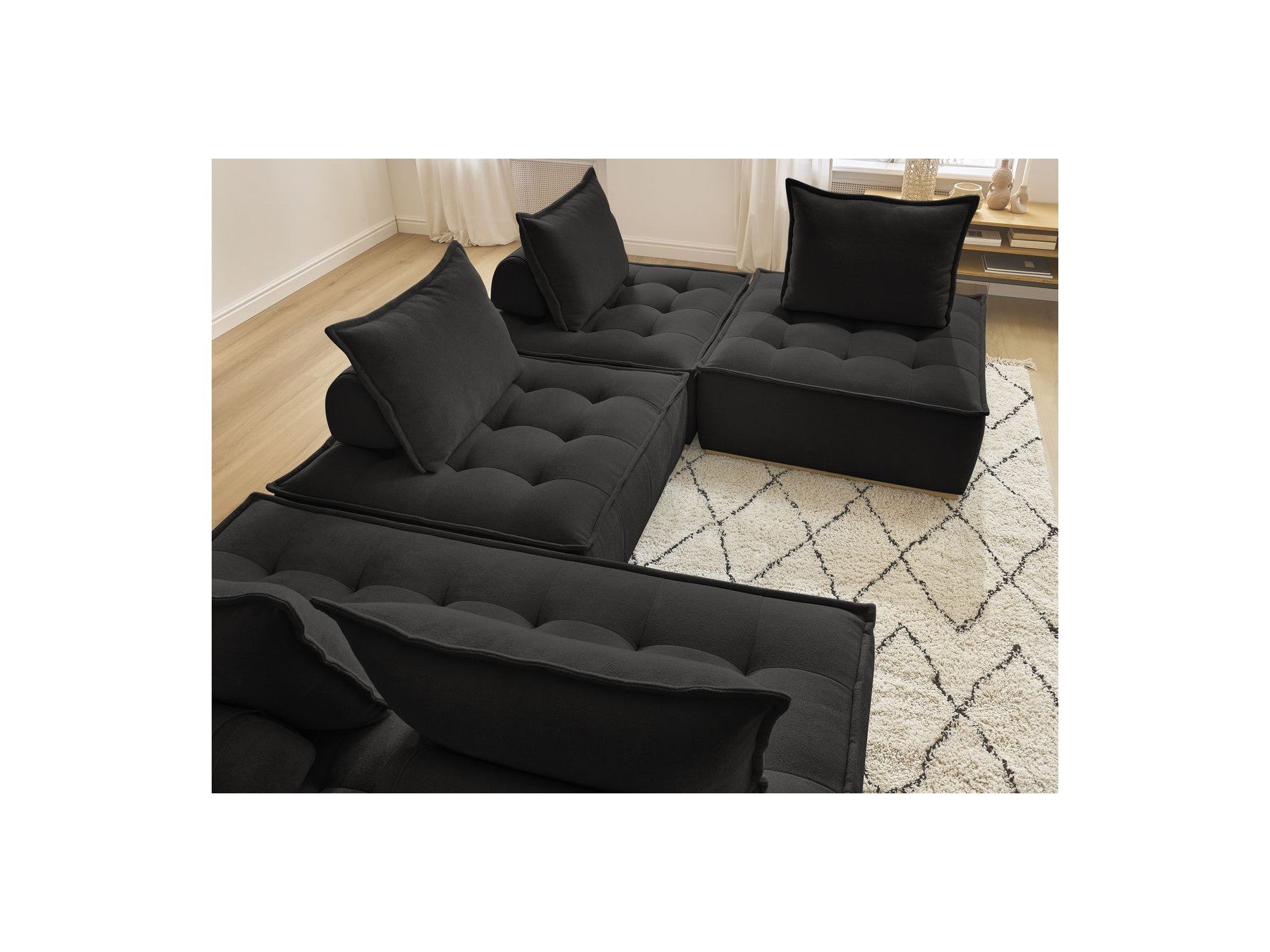 Sofá panorámico modulable - Elisa - Con 3 butacas de 1 plaza + 1 butaca de 2 plazas