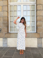 Vestido Largo Lazo Lucia Azul