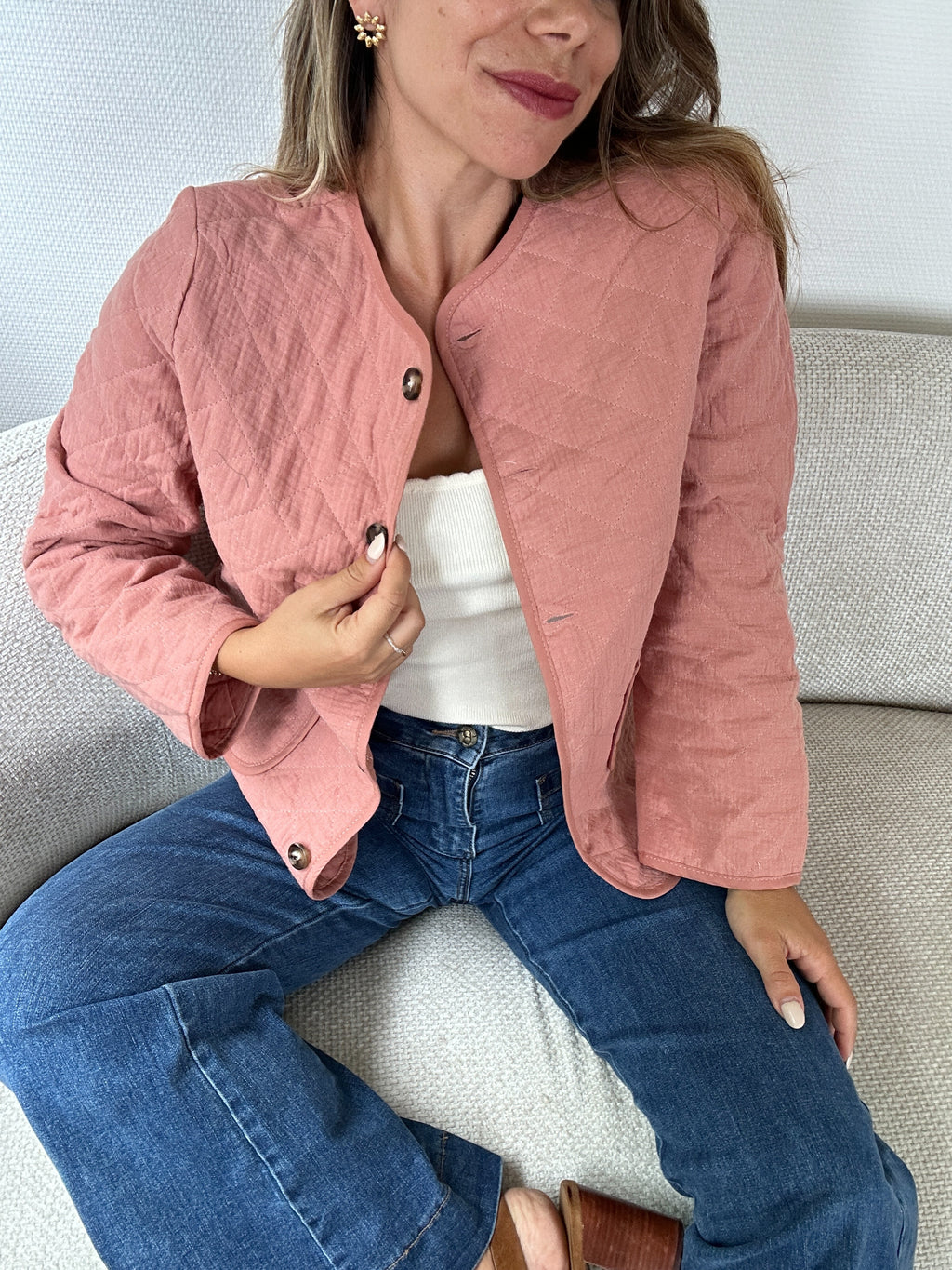 Veste Matelassée Rose