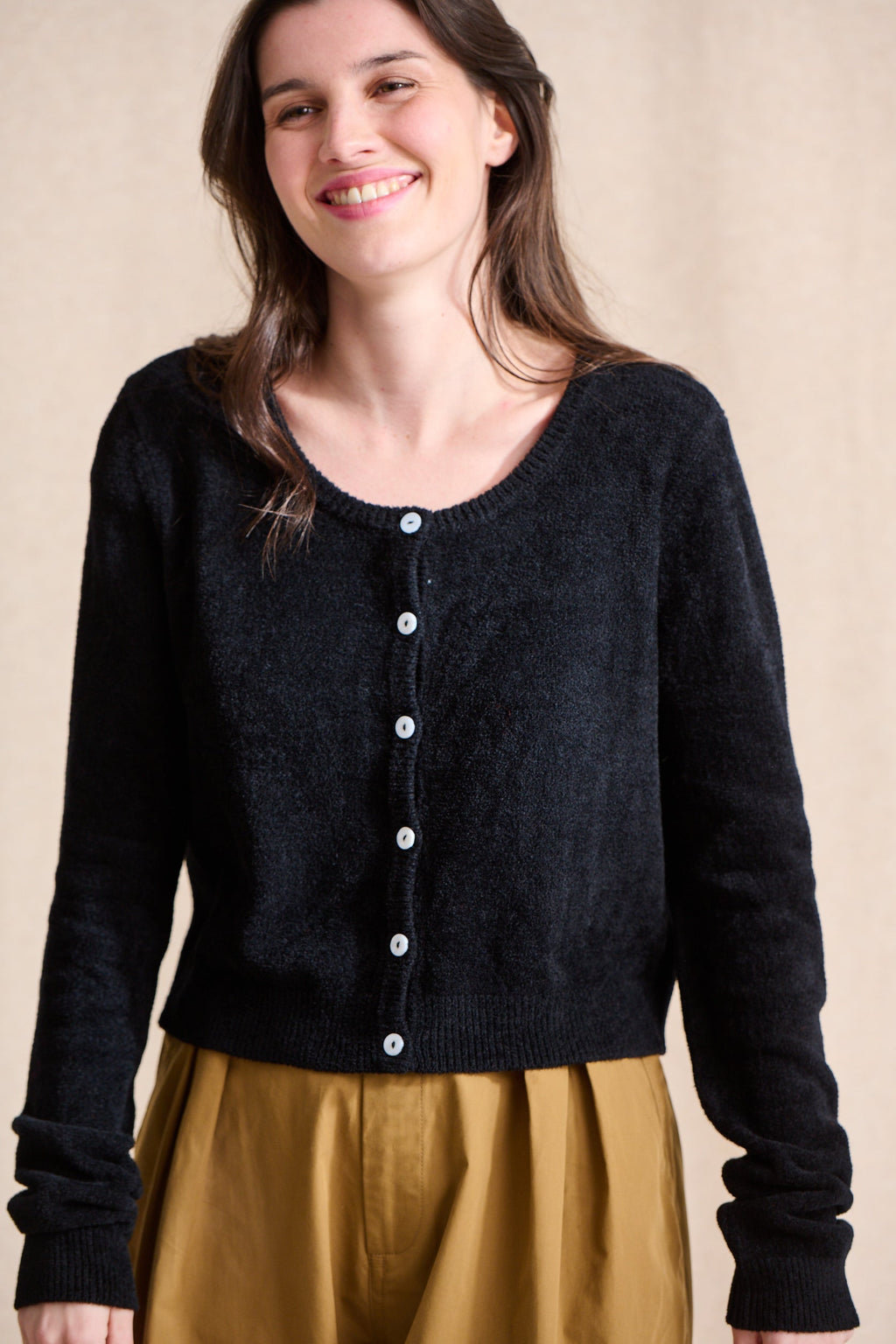 Lino Cardigan - Black
