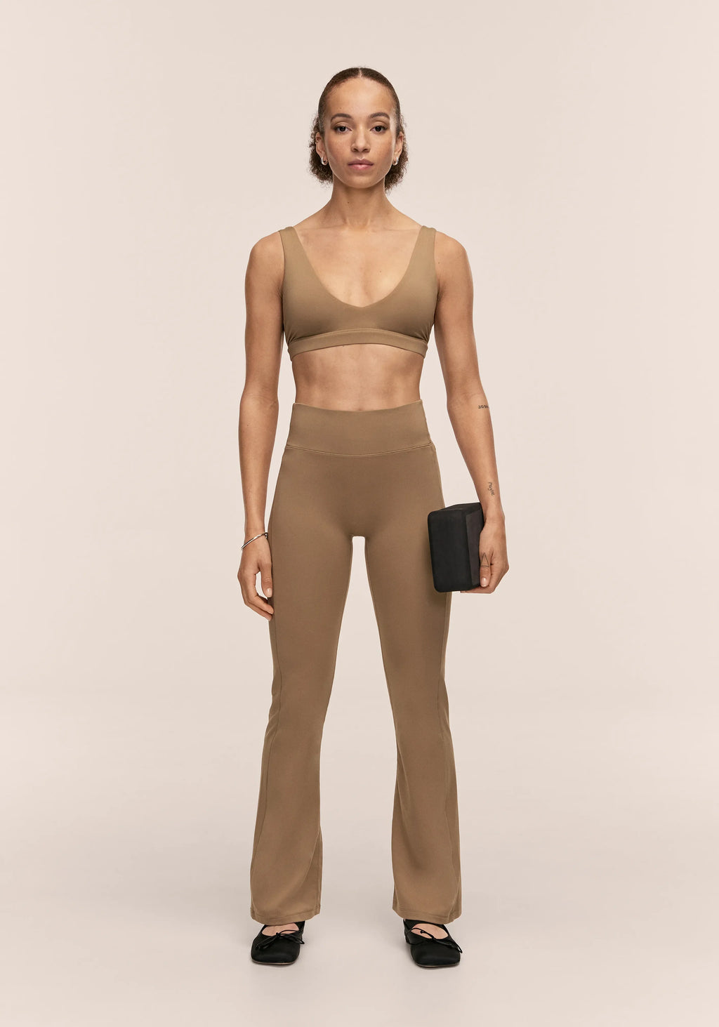 Soft Touch Flared Pants - Light Khaki