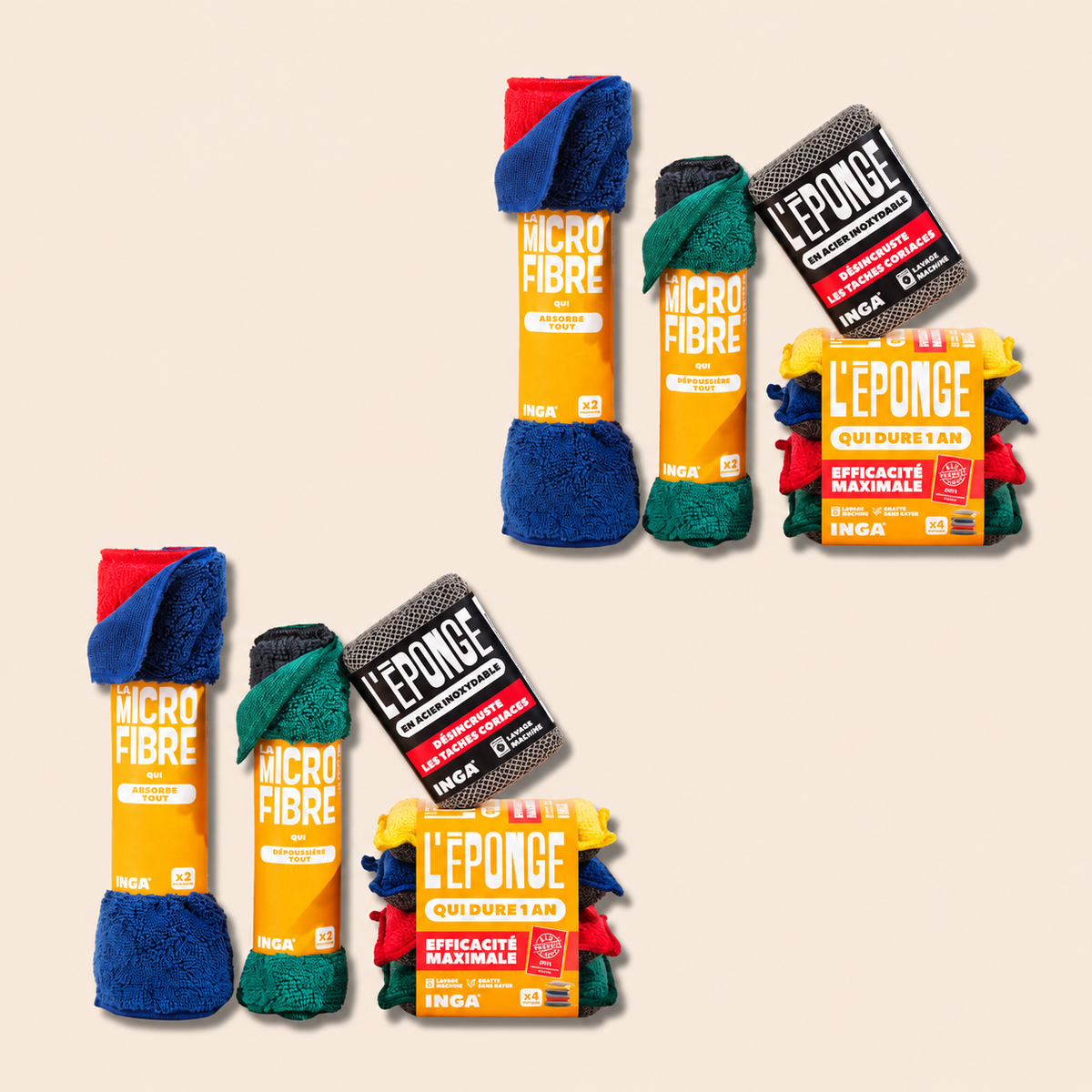 Colour Pack - Sponges, Steel Sponge and Microfibres