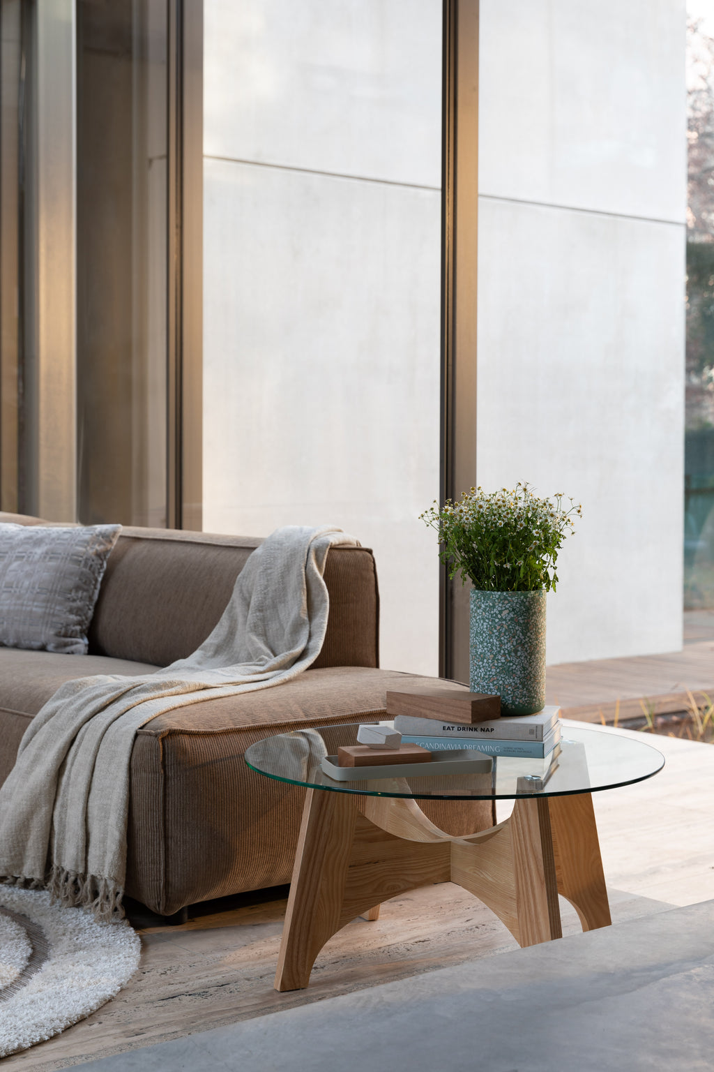 Kobe - Coffee Table - Glass - Natural/Beige